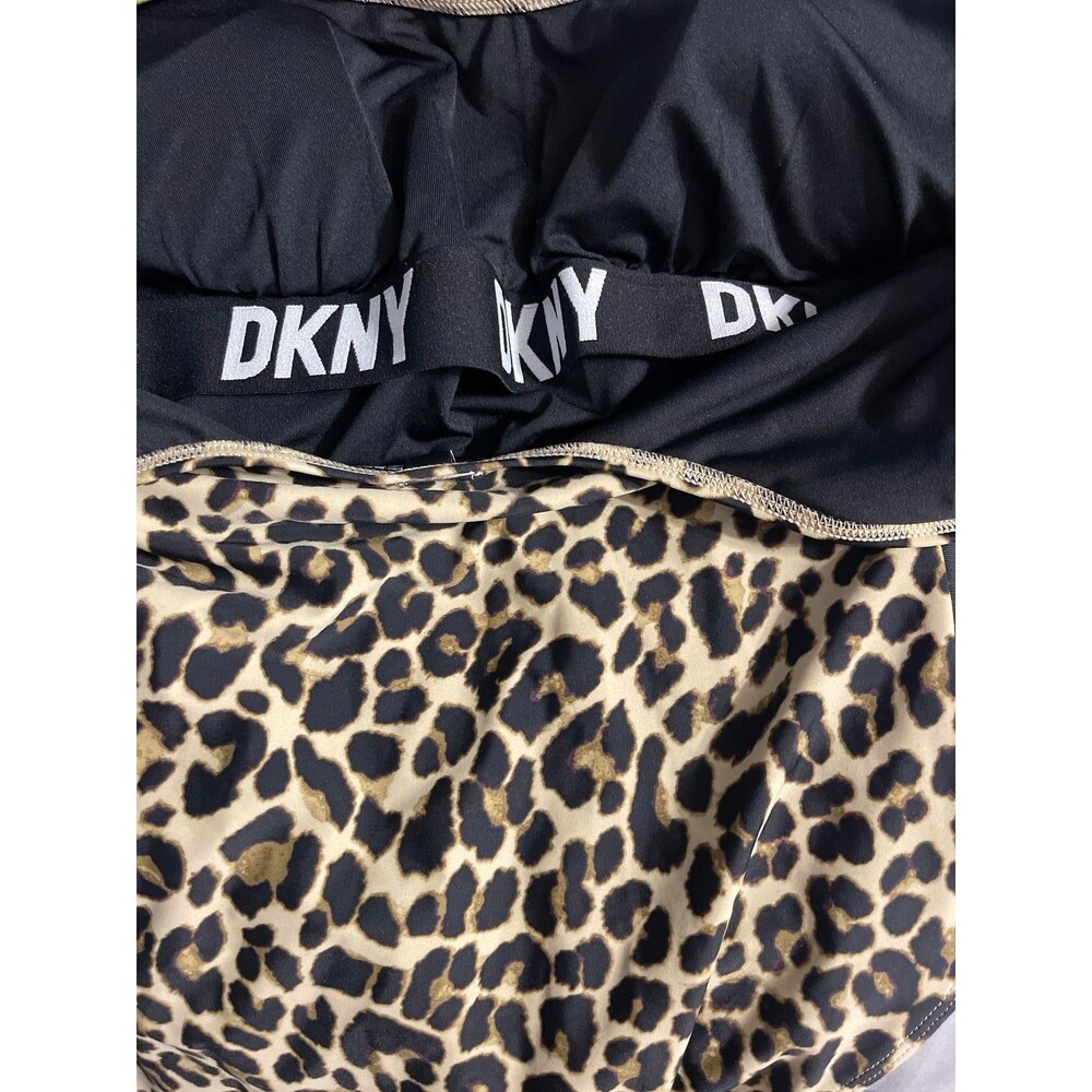 DKNY Women's Leopard-Print One Piece Swimsuit  Suntan Size 12  New with Tags - Picture 4 of 9